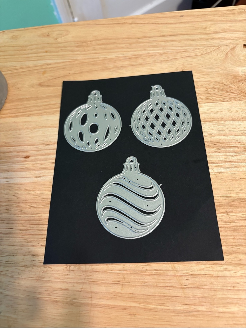 Silver Holiday Ornament Metal Die Cut Set - Home Holiday